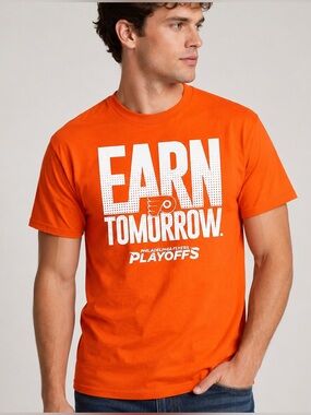 Philadelphia Flyers Earn Tomorrow Playoffs T-Shirt XL Game Giveaway New